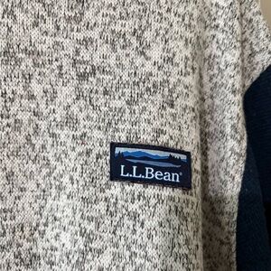 LL Bean Sweater Mens XL Gray Knit Fleece Outdoor Hike Pullover Knit